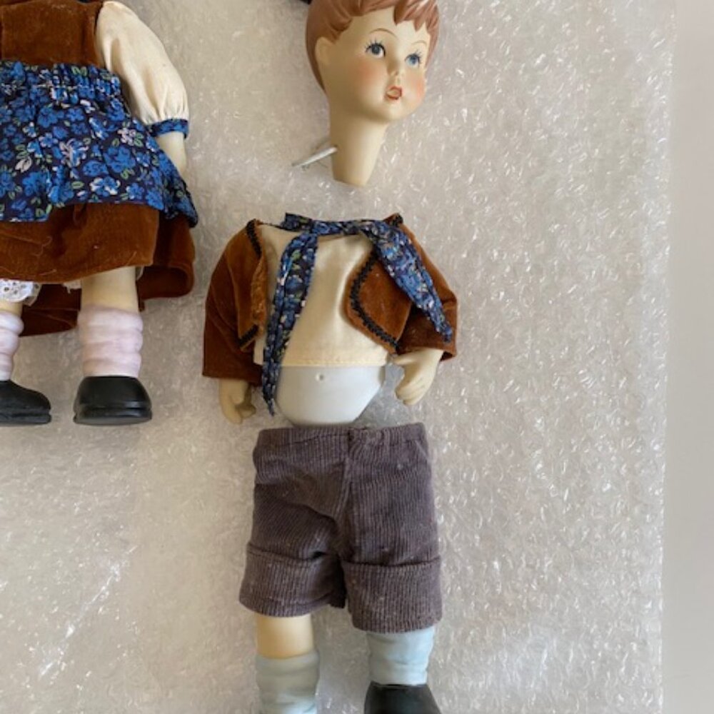 Vintage MJ Hummel Bisque Porcelain Goebel Hansel and Gretel Dolls, German - Picture 5 of 5